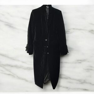 Sosken Luxurious & Warm Black Velvet Full Length Coat, size 1